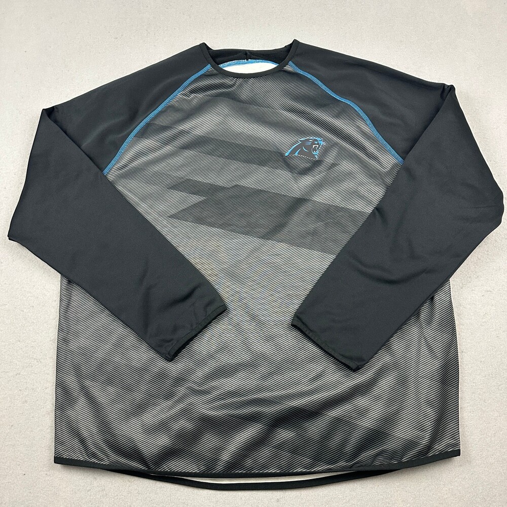 Carolina Panthers Sweater Men XL Gray Majestic Therma Base Pullover Performance